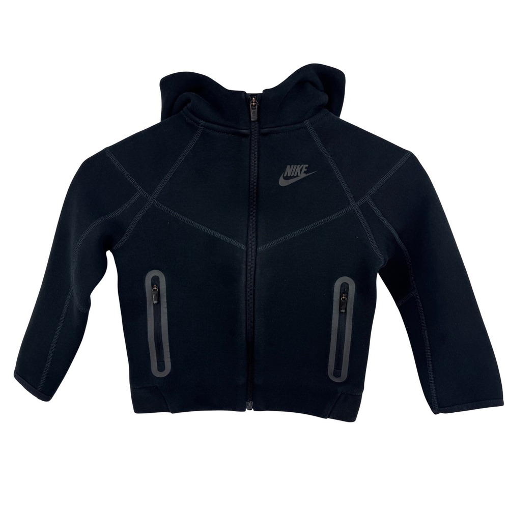 Nike Tech Fleece Full Zip Hoodie Black Toddler Boys 4T Jacket 3-4 YRS